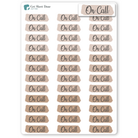 Highlight On Call Planner Stickers / Appointments Reminder Stickers/ DIY Calendar Stickers / Script Text  / Work Stickers / Bullet Journaling / Bujo / Essential Productivity Stickers