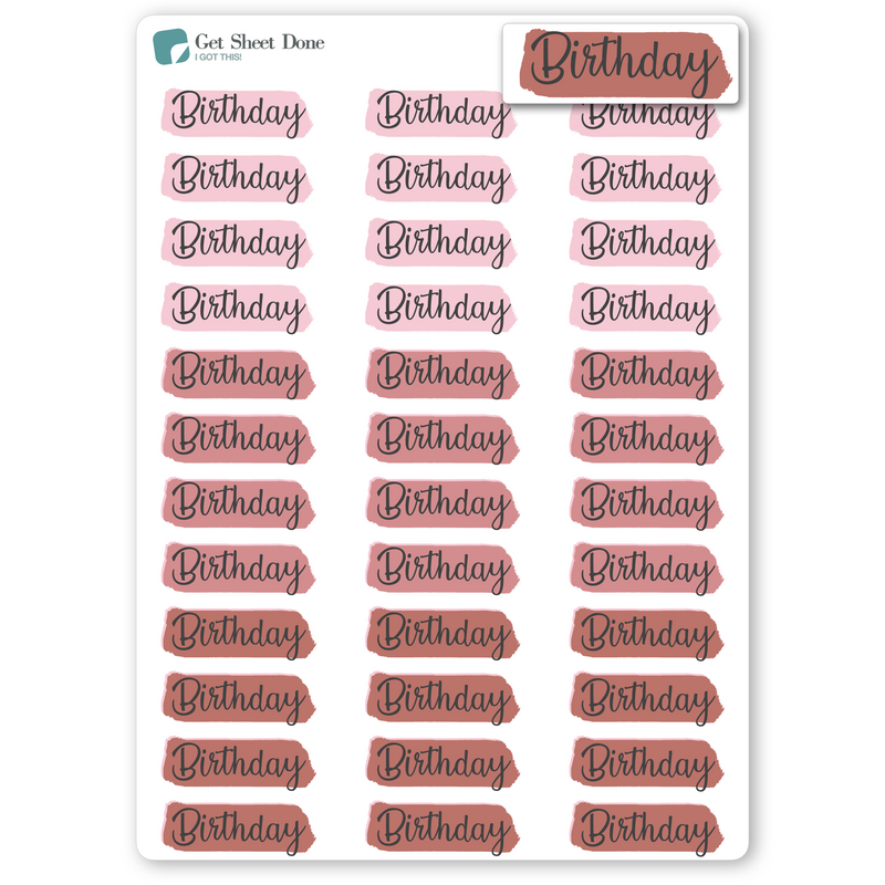 Highlight Birthday Planner Stickers / Chore Reminder Stickers/ DIY Calendar Stickers / Script Text  / Bullet Journaling / Bujo / Essential Productivity Stickers