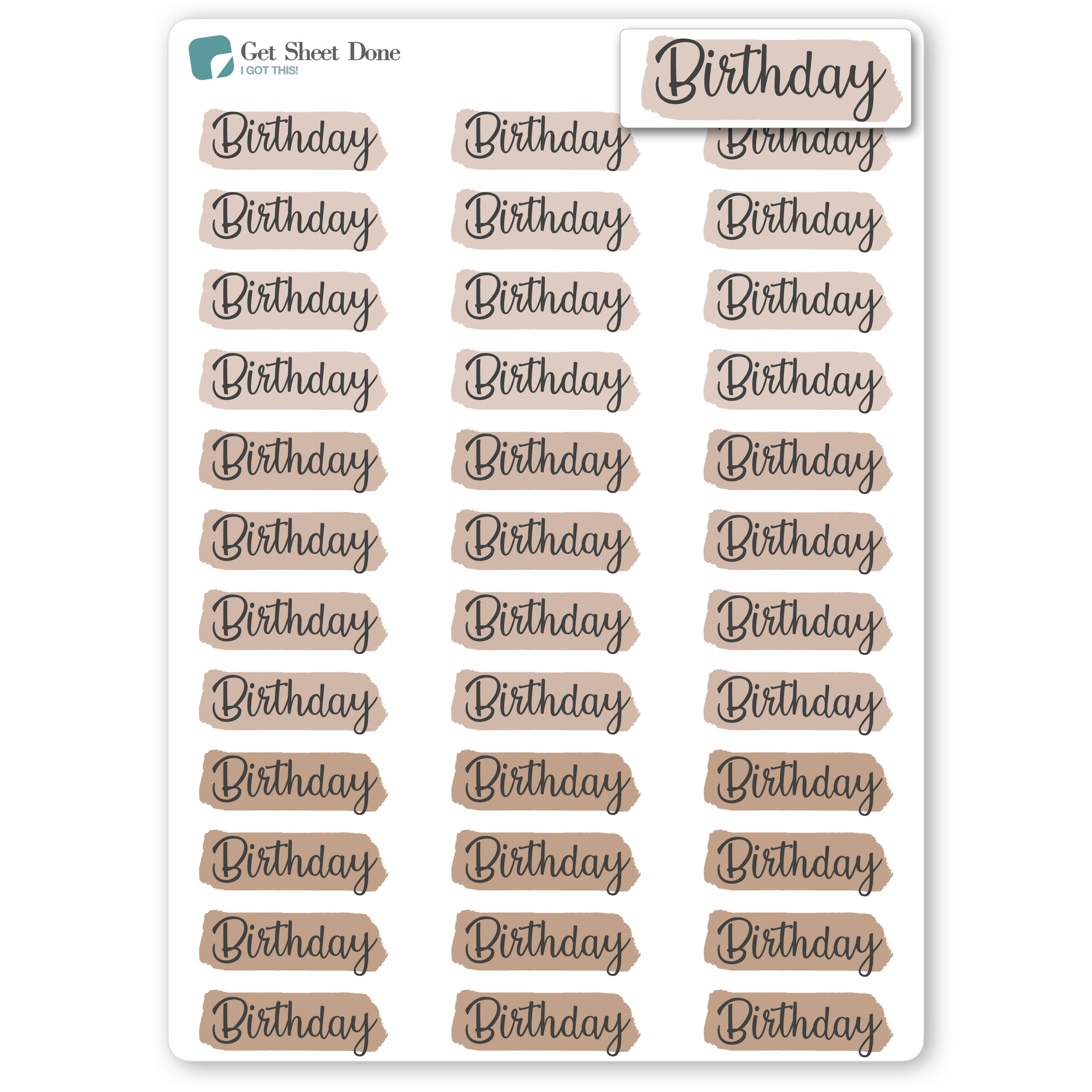Highlight Birthday Planner Stickers / Chore Reminder Stickers/ DIY Calendar Stickers / Script Text  / Bullet Journaling / Bujo / Essential Productivity Stickers