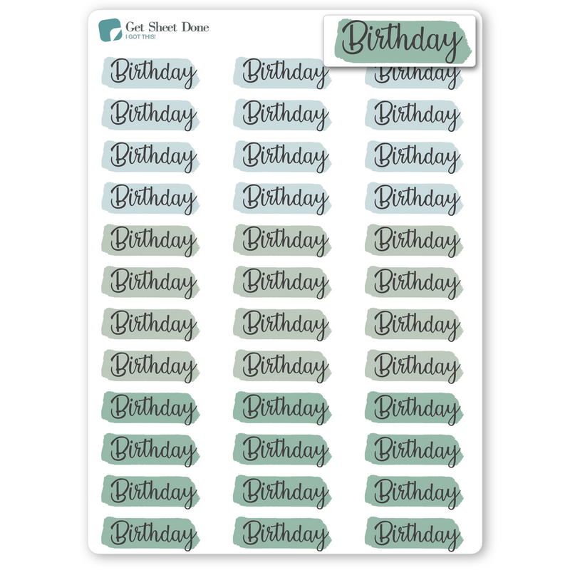 Highlight Birthday Planner Stickers / Chore Reminder Stickers/ DIY Calendar Stickers / Script Text  / Bullet Journaling / Bujo / Essential Productivity Stickers