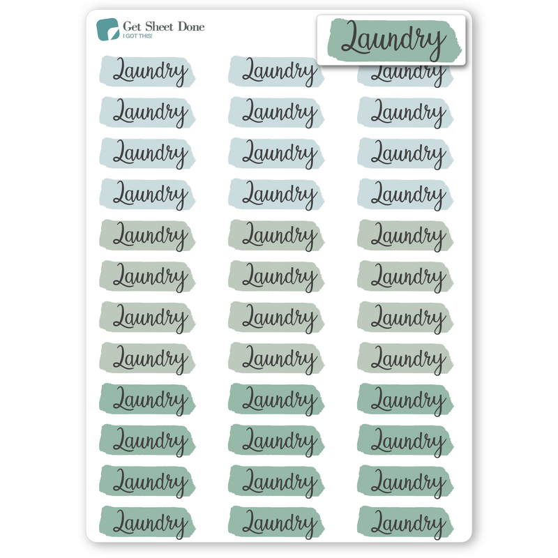 Highlight Laundry Planner Stickers / Chore Reminder Stickers/ DIY Calendar Stickers / Script Text  / Bullet Journaling / Bujo / Essential Productivity Stickers