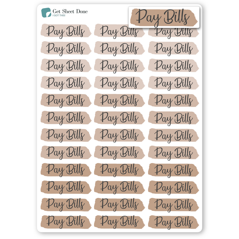 Highlight Pay Bills Planner Stickers / Chore Reminder Stickers / Script Text  / Bills & Budget Stickers / Bullet Journaling / Bujo / Essential Productivity Stickers
