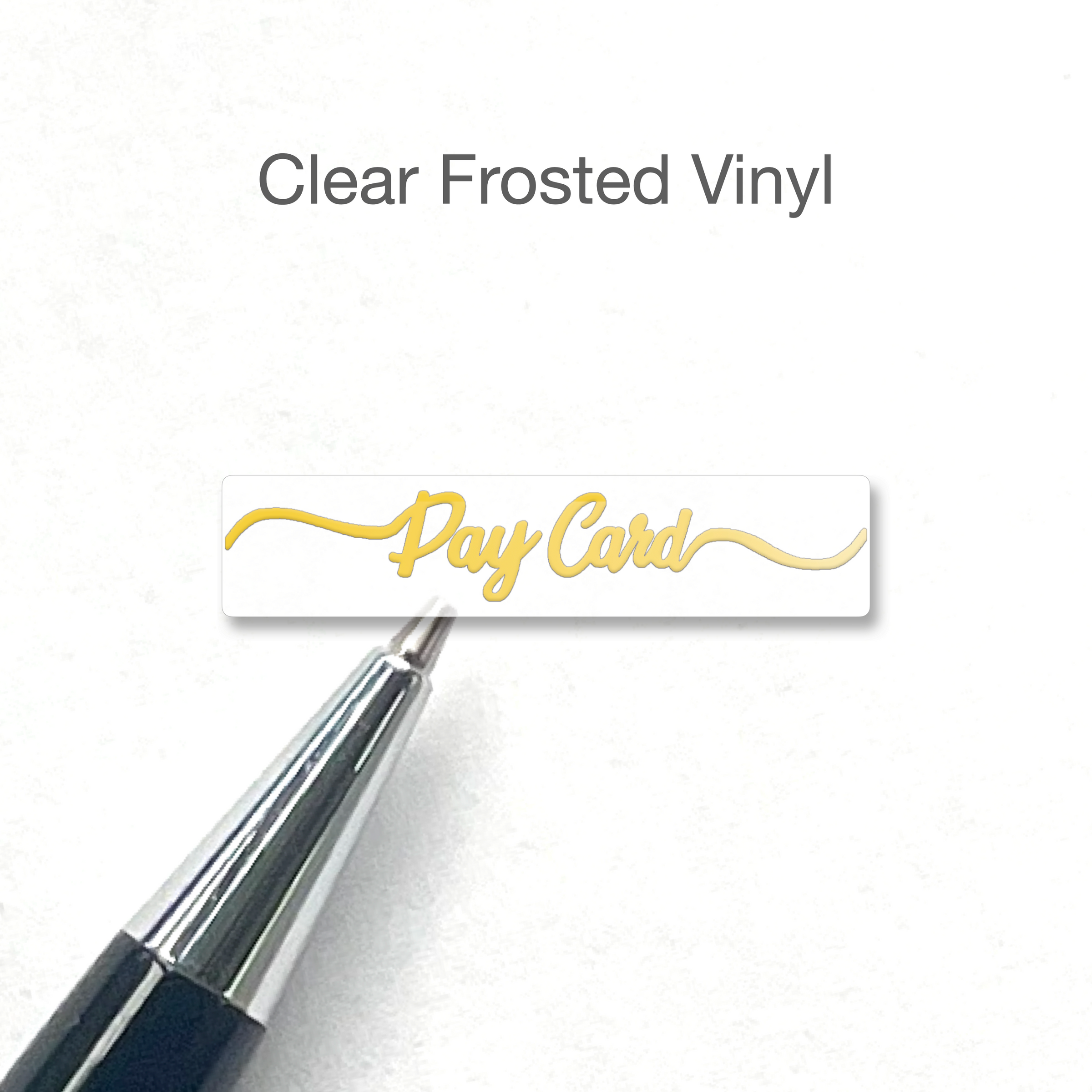 Pay Card Foiled Script Stickers