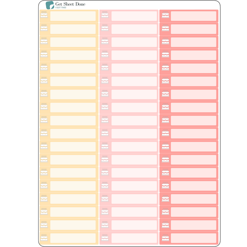 Birthday  Functional Box Planner Stickers / Appointments Reminder Stickers/ DIY Calendar Stickers / Write In  / Bullet Journaling / Bujo / Essential Productivity Stickers